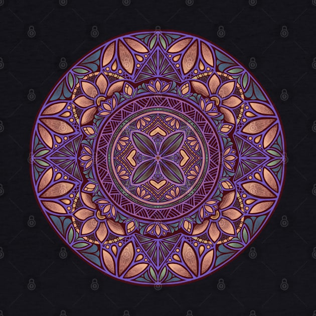 Floral Star Pacific Mandala by AprilAppleArt